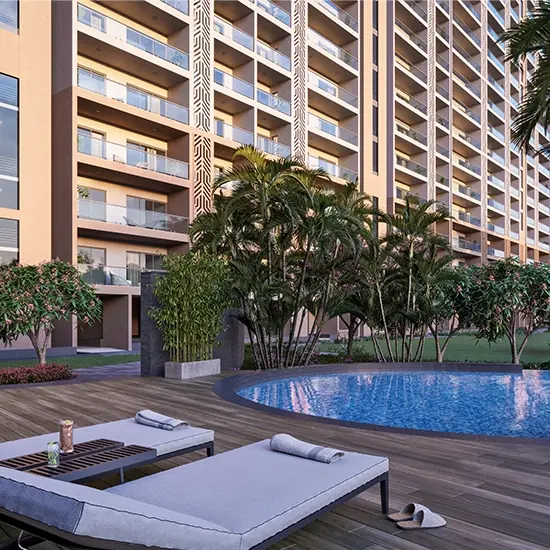 Godrej South Estate swimming pool deck