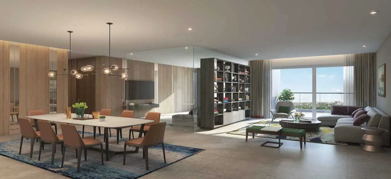 Premium living and dining interior at Godrej Golf Links