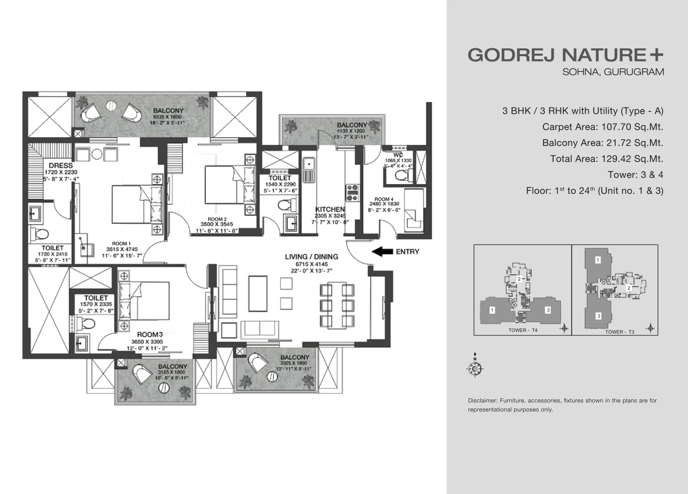 3 BHK Apartment Godrej Sector 151 Noida